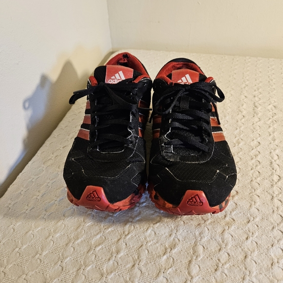 Adidas Red, Black Canvas Sneakers, Red Camo Soles, Men's 8, GUC - Picture 2 of 12